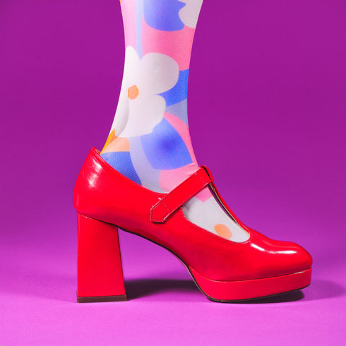 Daisy Spatter Mesh Socks